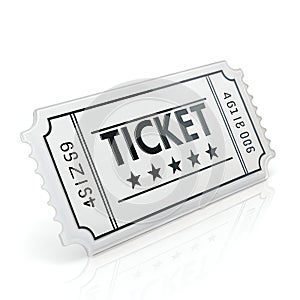Ticket Icon Vector Illustration 3D Rendering Transparent Element