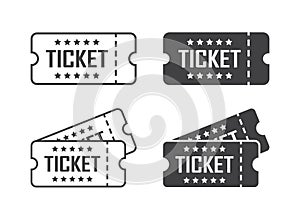 Ticket icons set in flat style. Coupon vector illustration on isolated background. Voucher sign business concept