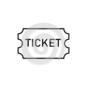 Ticket line art. Outline ticket icon. Vector.