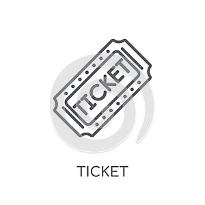 Ticket linear icon. Modern outline Ticket logo concept on white