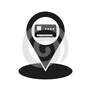 Ticket map marker icon. Vector illustration. EPS 10.