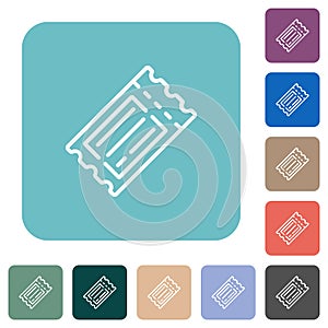 Ticket outline rounded square flat icons