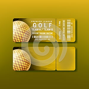 Ticket For Premier League Golf Tournament Vector