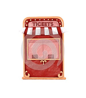 Ticket service. Amusement tickets. Amusement park. Retro illustration