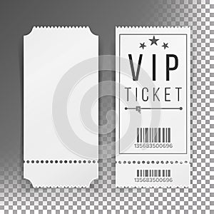 Ticket Template Set Vector. Blank Theater, Cinema, Train, Football Tickets Coupons. On Transparent Background