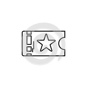 Ticket theatre icon. Element of theatre illustration. Premium quality graphic design icon. Signs and symbols icon for websites, we