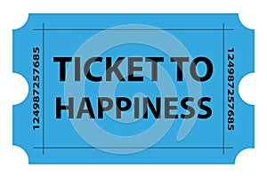 ticket to happiness ticket on white