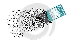 Ticket to Particles Transition, Event Dematerialization, vector design Generative AI