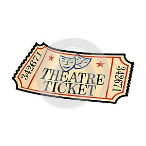 Ticket vector color icon. Vector illustration coupon on white background. Isolated color illustration icon of ticket