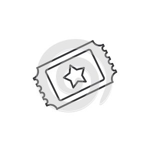 Ticket vector icon symbol permission isolated on white background