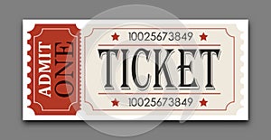 Ticket. Vector illustration for websites, applications, cinemas, clubs, mass events and creative design