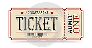 Ticket. Vector illustration for websites, applications, cinemas, clubs, mass events and creative design. Flat style