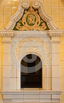 A ticket window in the Dunedin Railway Station in the South Island in New Zealand