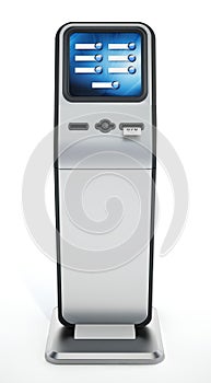 Ticketing kiosk isolated on white background. 3D illustration