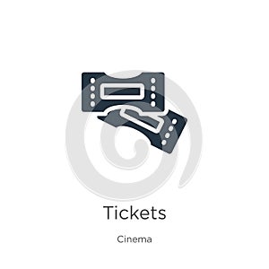 Tickets icon vector. Trendy flat tickets icon from cinema collection isolated on white background. Vector illustration can be used