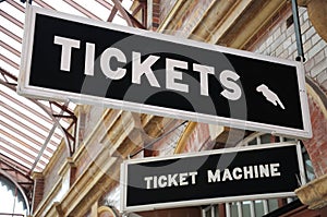 Tickets signs, Moor Street Railway Station.