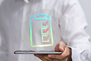 A ticking check box. check boxes cloud