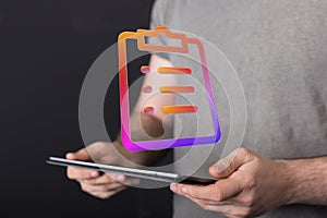 A ticking check box. check boxes cloud