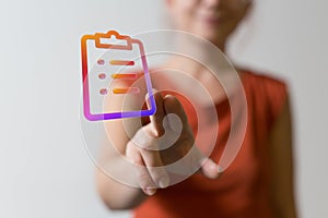 A ticking check box. check boxes cloud