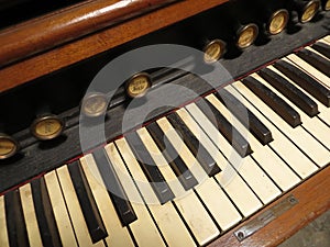 Tickle the ivories on this vintage, old piano keyboard