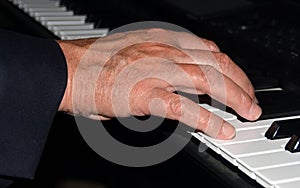 Tickling The Ivories - Closeup of Hand Playing Piano