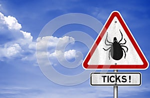 Ticks warning sign photo