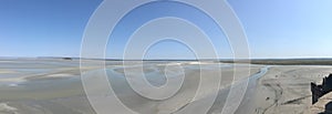 Tidal bay panorama at Mont Saint Michel, France