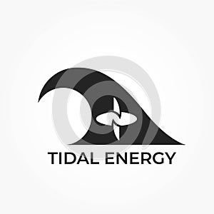 Tidal energy icon. eco friendly, alternative, sustainable and renewable energy symbol. isolated vector image