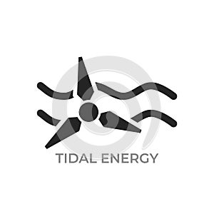 Tidal energy icon. environment, alternative, sustainable and renewable energy symbol
