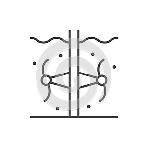 Tidal energy line outline icon