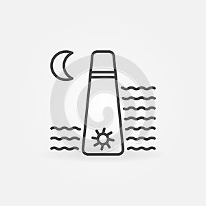 Tidal Energy outline vector concept icon or symbol