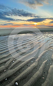 Sunset at Harding`s Beach in Chatham, Cape Cod photo