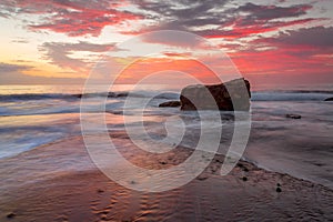Tidal flows at sunrise on Turimetta reef photo