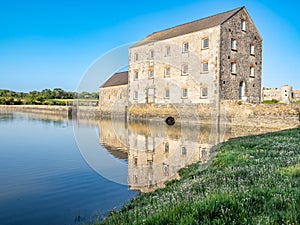 Tidal mill and Carew river in Wales