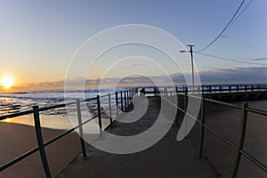 Tidal Pool Waves Sunrise Colors