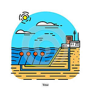 Tidal power plant. Form of hydropower that converts the energy obtained from tides into electricity. Powerhouse or