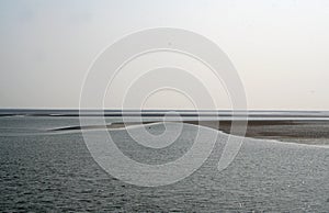 The tidal waddensea at low tide