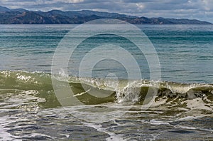 tidal wave on the Mediterranean coast in winter 11