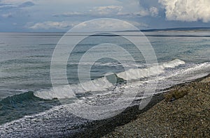 tidal wave on the Mediterranean coast in winter 6