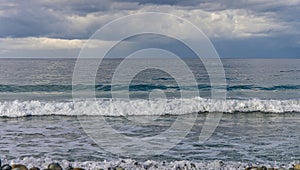 tidal wave on the Mediterranean coast in winter 7