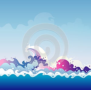 Tidal Wave vector graphic illustration