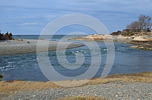 The Tide Churning Up the Water in Cohasset Massachusetts