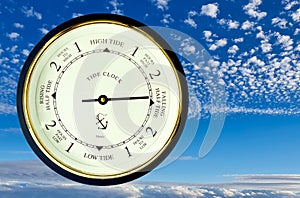 tide clock with sky background