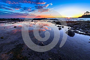 Tide Pool Reflection and Clouds in Laguna Beach, CA