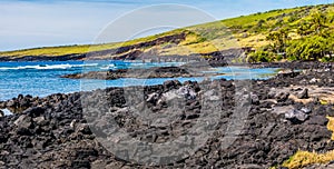 Tide Pools and The Rugged Volcanic Shoreline of Honuapo Bay