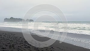 Tide rolling in on the pacific coast in Oregon