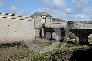 Tides out view of Port Louis Fort