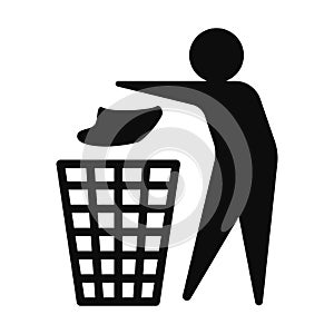 Tidy man icon. Do not litter symbol isolated - PNG