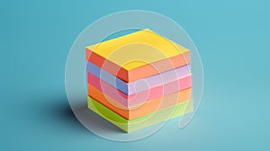 Tidy stack of blank Post it notes for organization