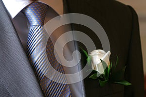 Tie and boutonniere